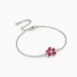 Zircon Pink Flower Bracelet