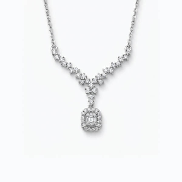 Grand Halo V-Necklace